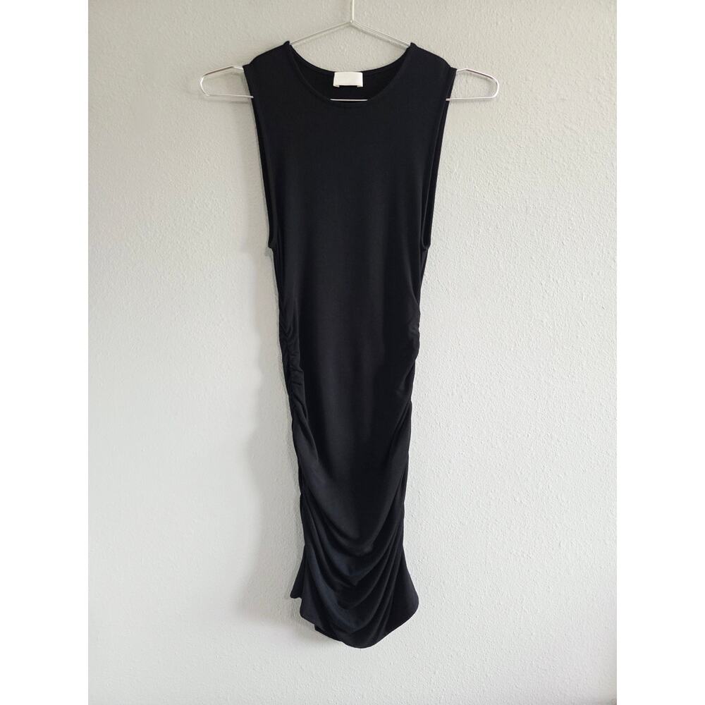Posse Black Sleeveless Ruched Mini Dress